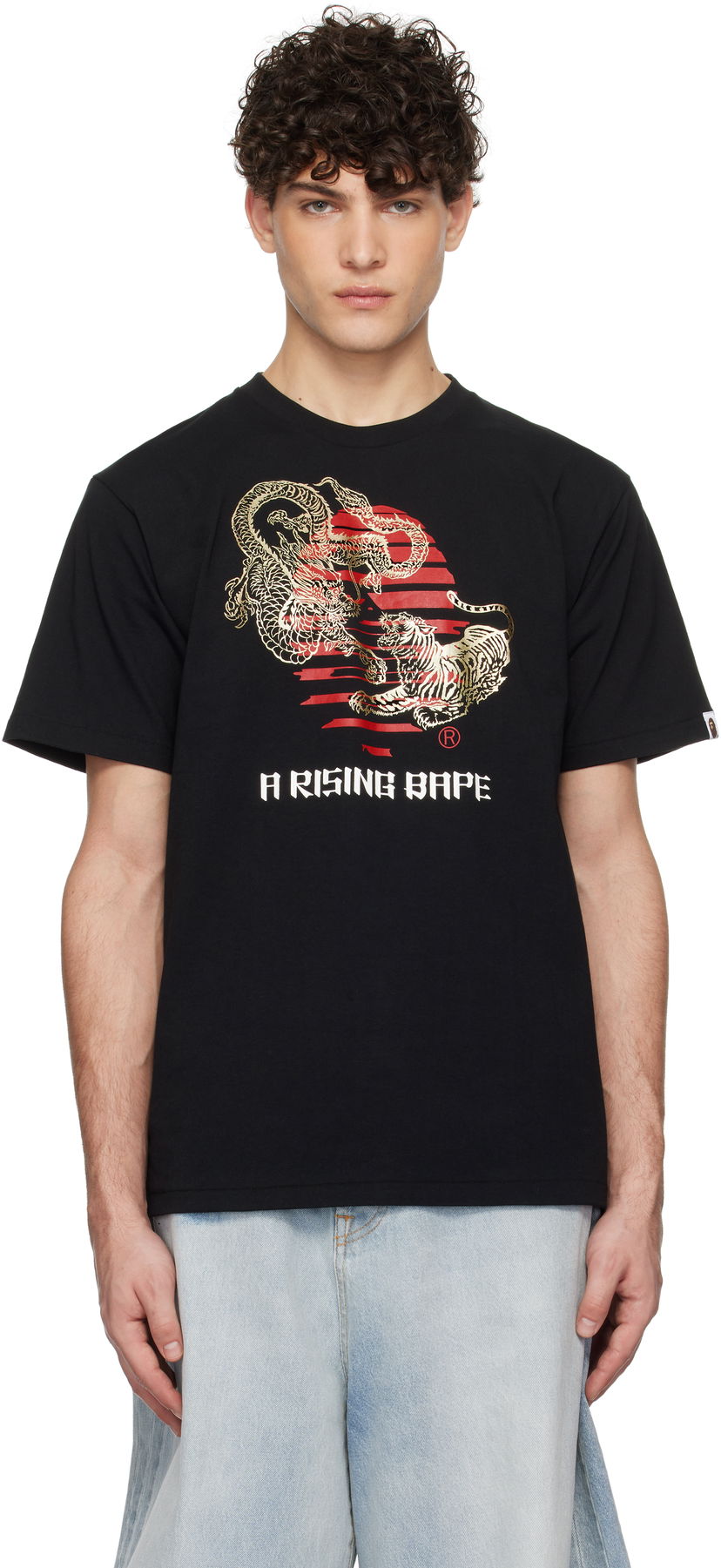 Тениска BAPE Tiger & Dragon Graphic T-Shirt Черно | 001TEK701009L