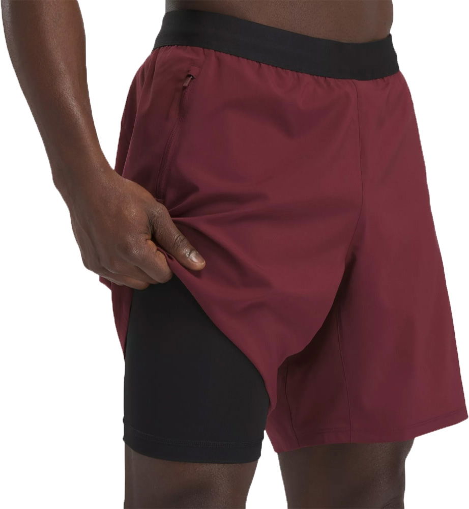 Къси панталони Reebok SPEED 3.0 2 IN 1 SHORT Бургунди | 100070724, 0