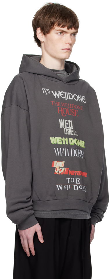 Суитчър We11done We11done Multi Logo Print Hoodie Сиво | WD-TH2-25-832-U-GY, 1