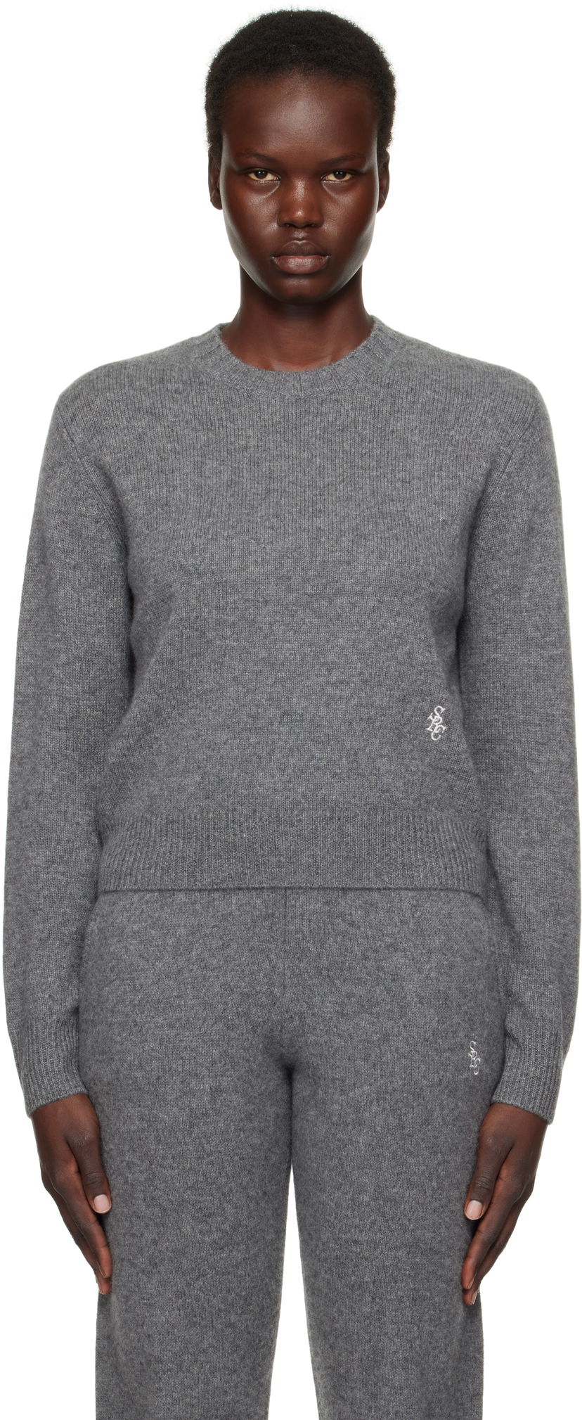 Пуловер Sporty & Rich 'SRC' Cashmere Sweater Сиво | WS012506302GY03