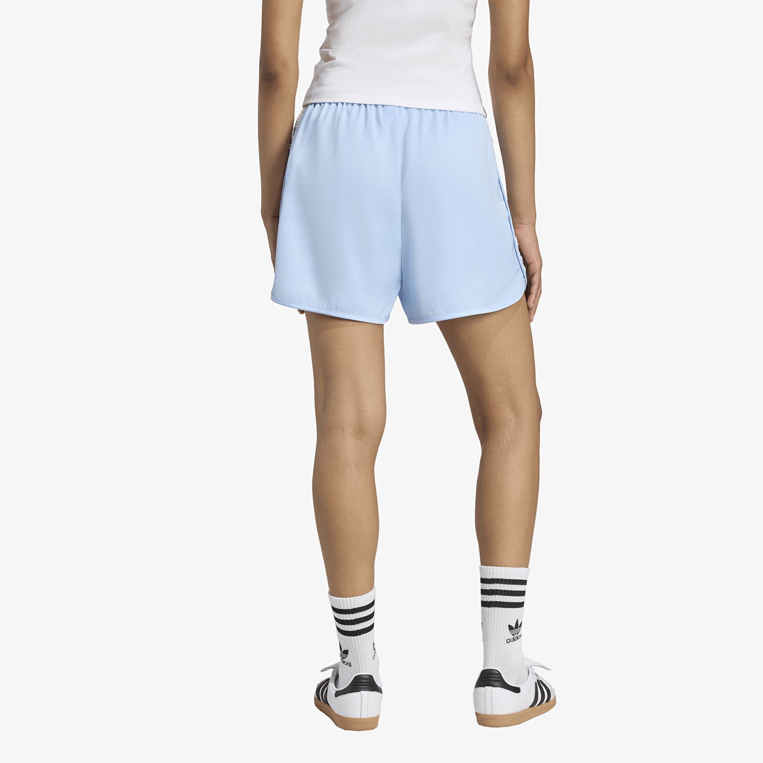 Къси панталони adidas Originals adidas Originals Satin Ruffle 3-Stripes Shorts Синьо | KC8817, 1