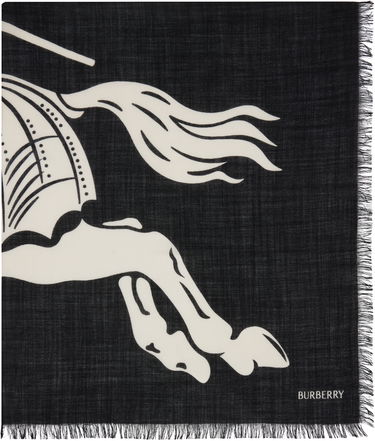 Шал Burberry Burberry Wide EKD Wool Scarf Черно | 8113032, 1