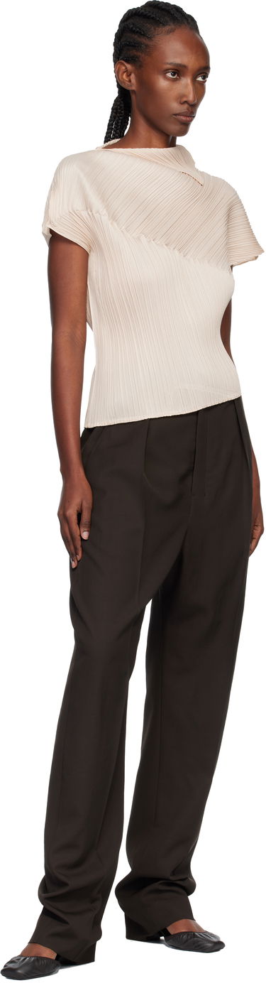 Тениски и потници Pleats Please Issey Miyake Pleats Please Issey Miyake Pleated Asymmetric Leap Top Бежово | PP58JK461, 3