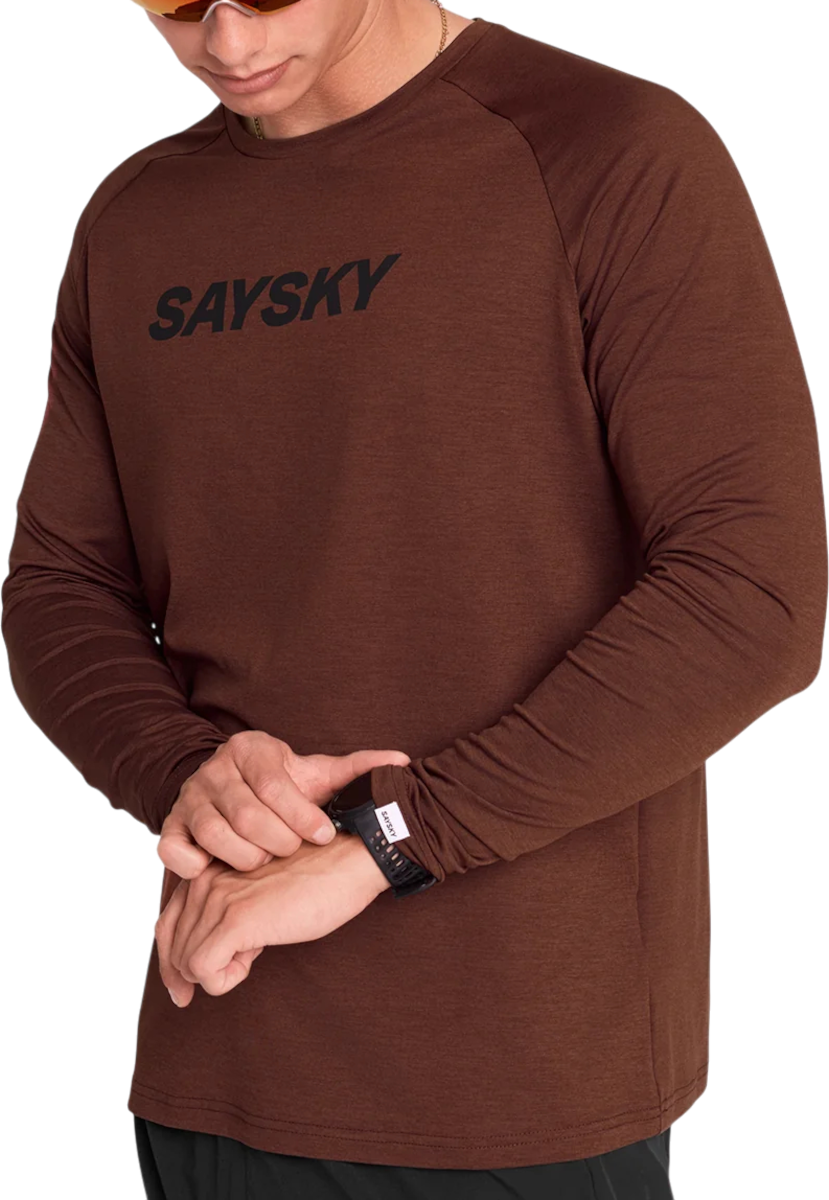 Тениска Saysky Saysky Logo Pace Long Sleeve T-Shirt Кафяво | omrls21c5008-omrls21c5008, 0