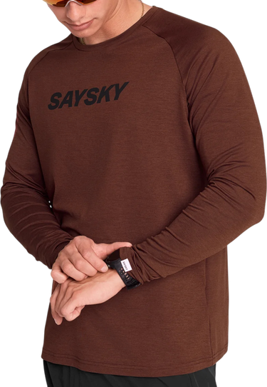 Тениска Saysky Saysky Logo Pace Long Sleeve T-Shirt Кафяво | omrls21c5008-omrls21c5008, 0