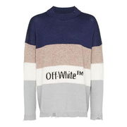 Off-White Wool Color-Block Sweater