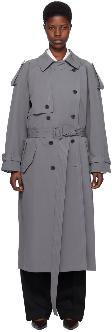 Тренчкот The Row Double Breasted Trench Coat Сиво | 7574-W2849