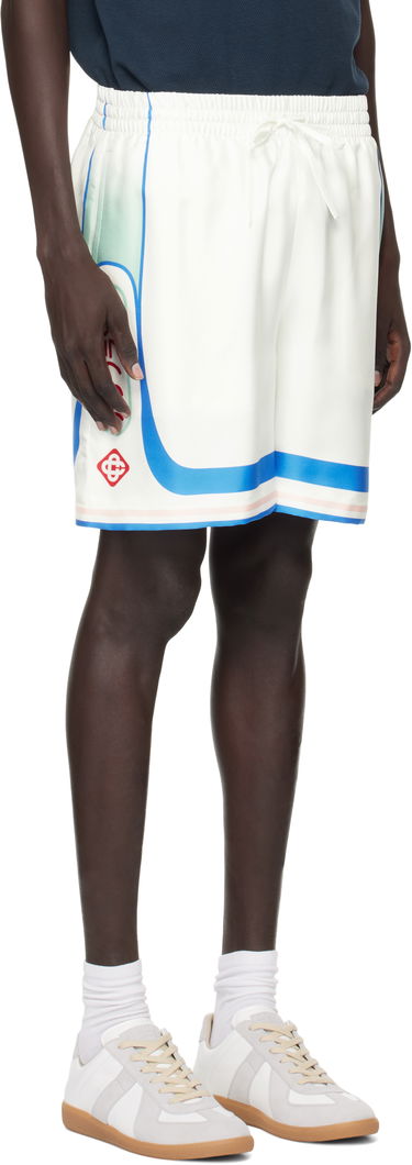 Къси панталони Casablanca Casablanca Fuji Dream Silk Shorts Бяло | MPF25-TR-012-04, 1