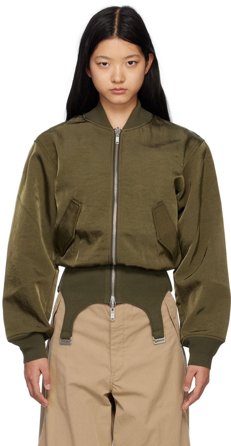 Яке бомбър Dion Lee Convertible Rib Reversible Bomber Jacket Зелено | C4033R23, 0