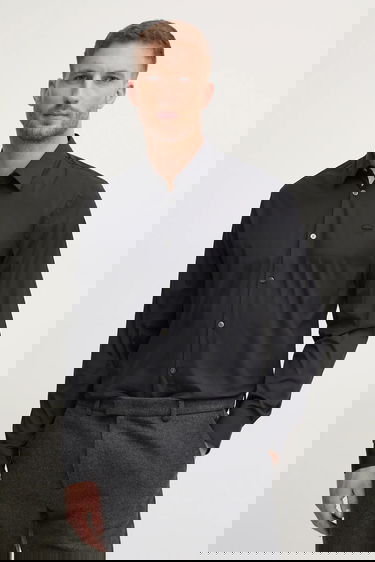 Риза Lacoste Lacoste Slim Fit Shirt with Classic Collar Черно | CH5253, 3