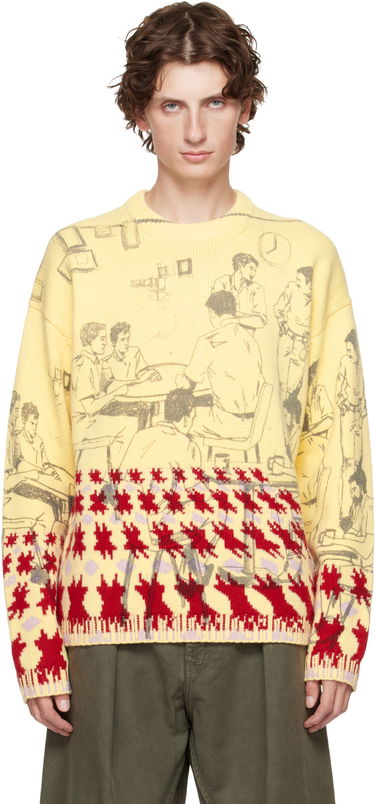 Пуловер JW Anderson Jacquard Knit People Graphic with Abstract Motif Sweater Многоцветен | KW1439-YN0373, 0