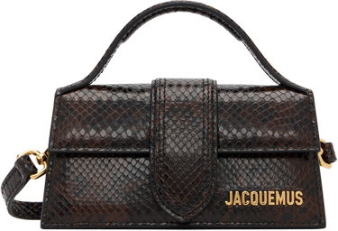 Дамска чанта Jacquemus The Bambino Serpent-Effect Top Handle Mini Bag Кафяво | 25HBAW00006AC05A01, 0