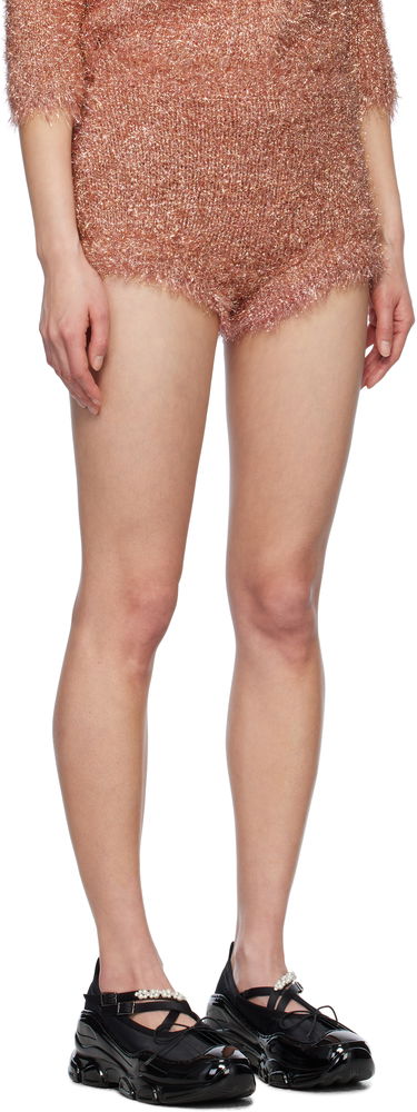 Къси панталони Simone Rocha Simone Rocha Tinsel Knit Shorts Розово | PRMK3 0664, 1