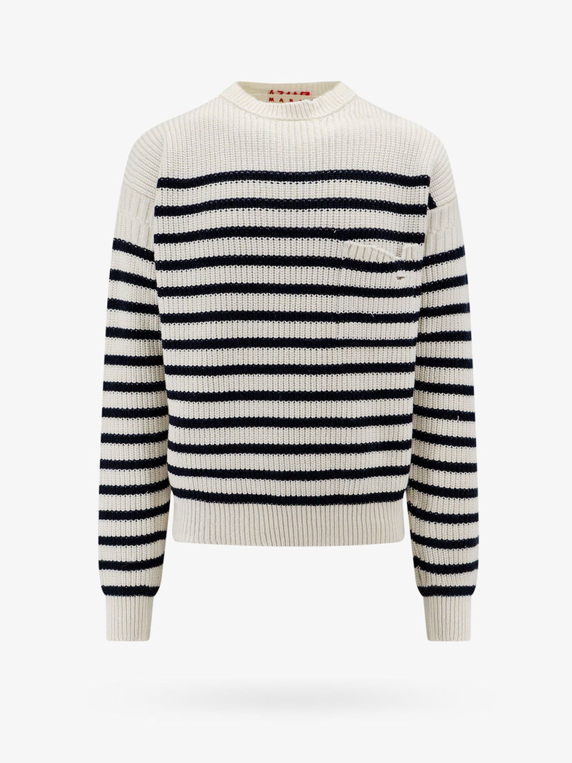 Пуловер Marni Striped Sweater Бяло | GCMG0360Q0UFC532RGW03