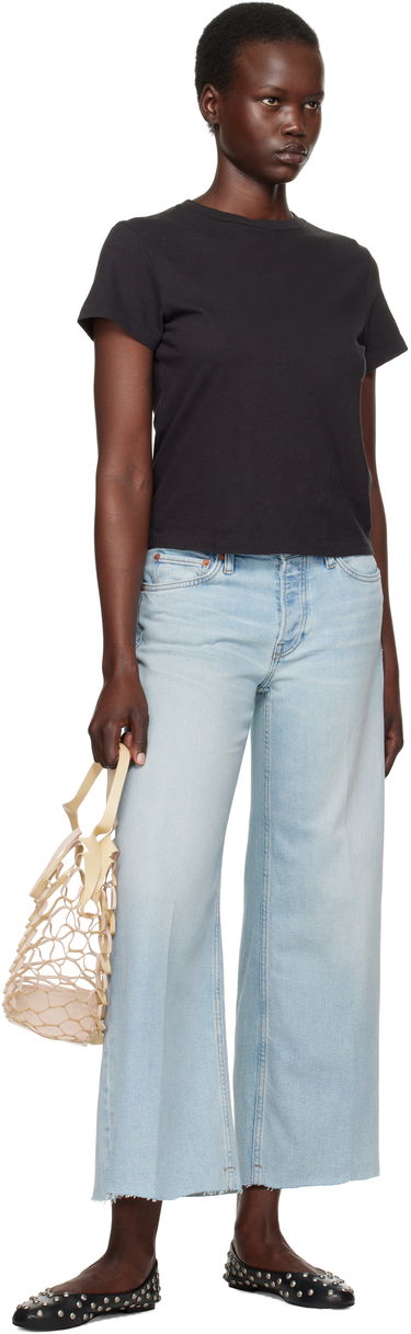 Дънки RE/DONE Re/Done Comfort Stretch Mid Rise Wide Leg Crop Jeans Синьо | 190-03WMRWDLC, 3