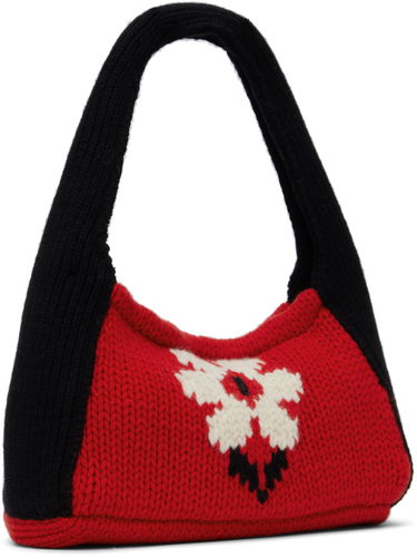 Дамска чанта YMC YMC Hand Knit Bag with Flower Design Червено | QBXMA, 1