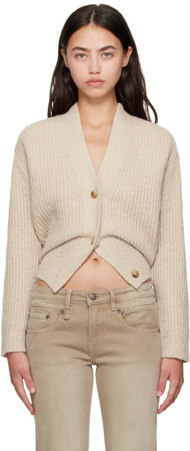 Пуловер R13 R13 Split Hem Ribbed Cardigan Бежово | R13WY296-Y211A, 0