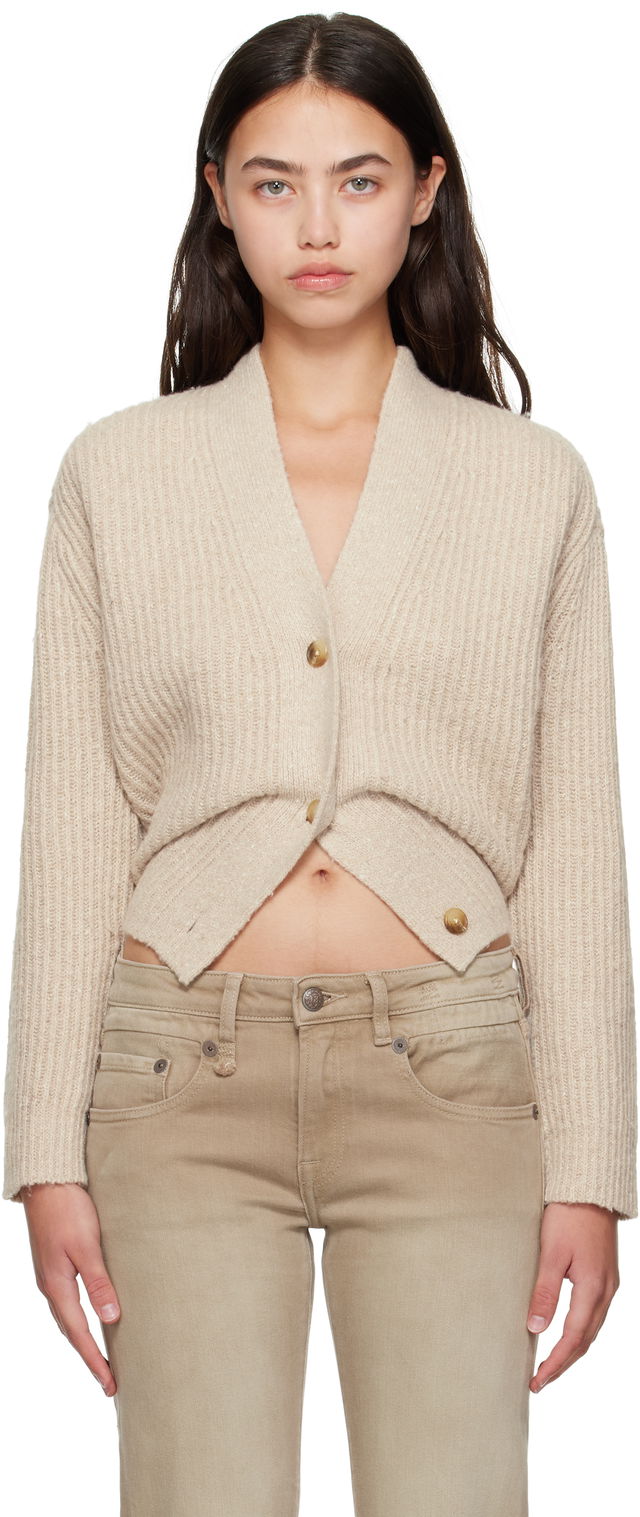 R13 Split Hem Ribbed Cardigan