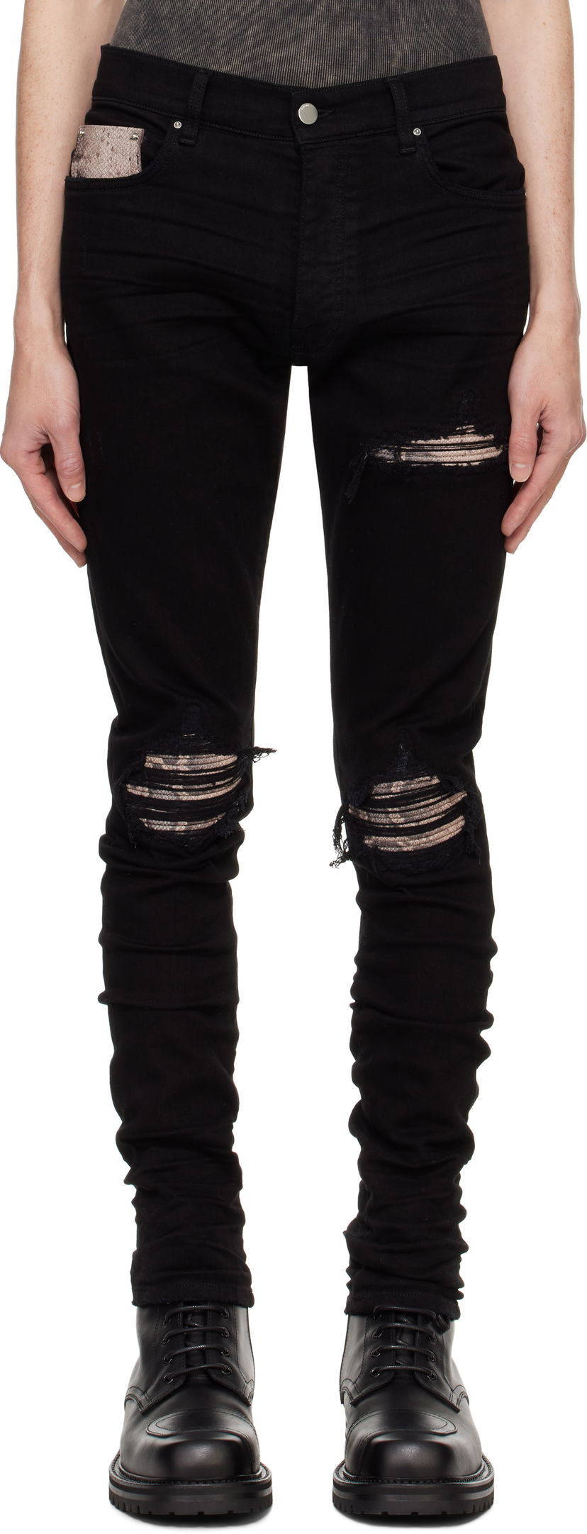 Дънки AMIRI AMIRI Snake MX1 Jeans Черно | AMDNSY1076