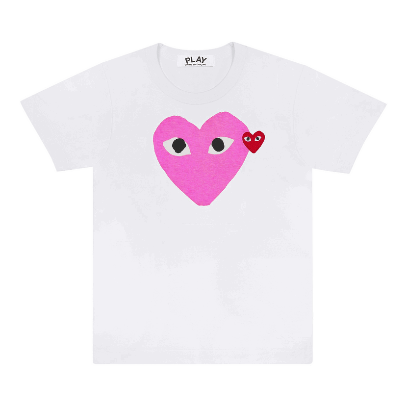 Тениска Comme des Garçons PLAY Colored Heart T-Shirt Бяло | AZ T105 051 4