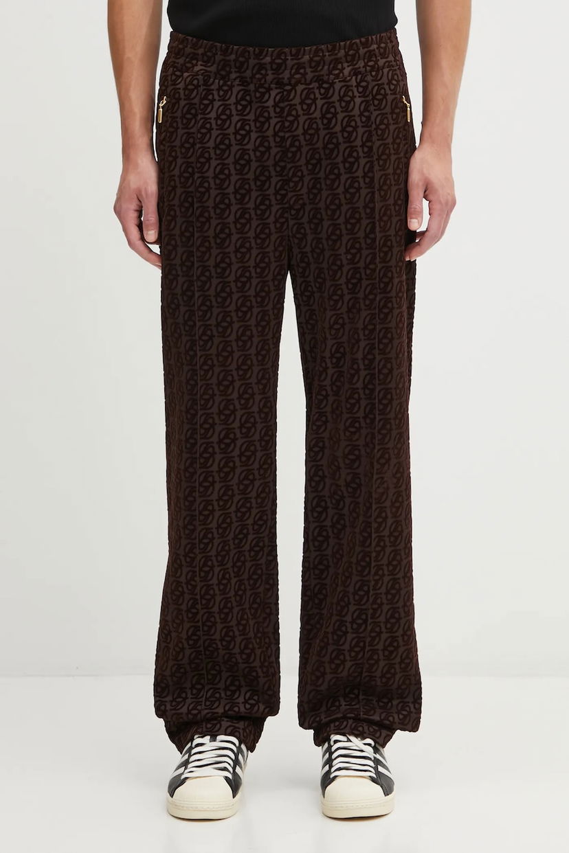 Спортни панталони Drôle de Monsieur Drôle de Monsieur Monogram Track Pants Кафяво | I.SP008.PL159