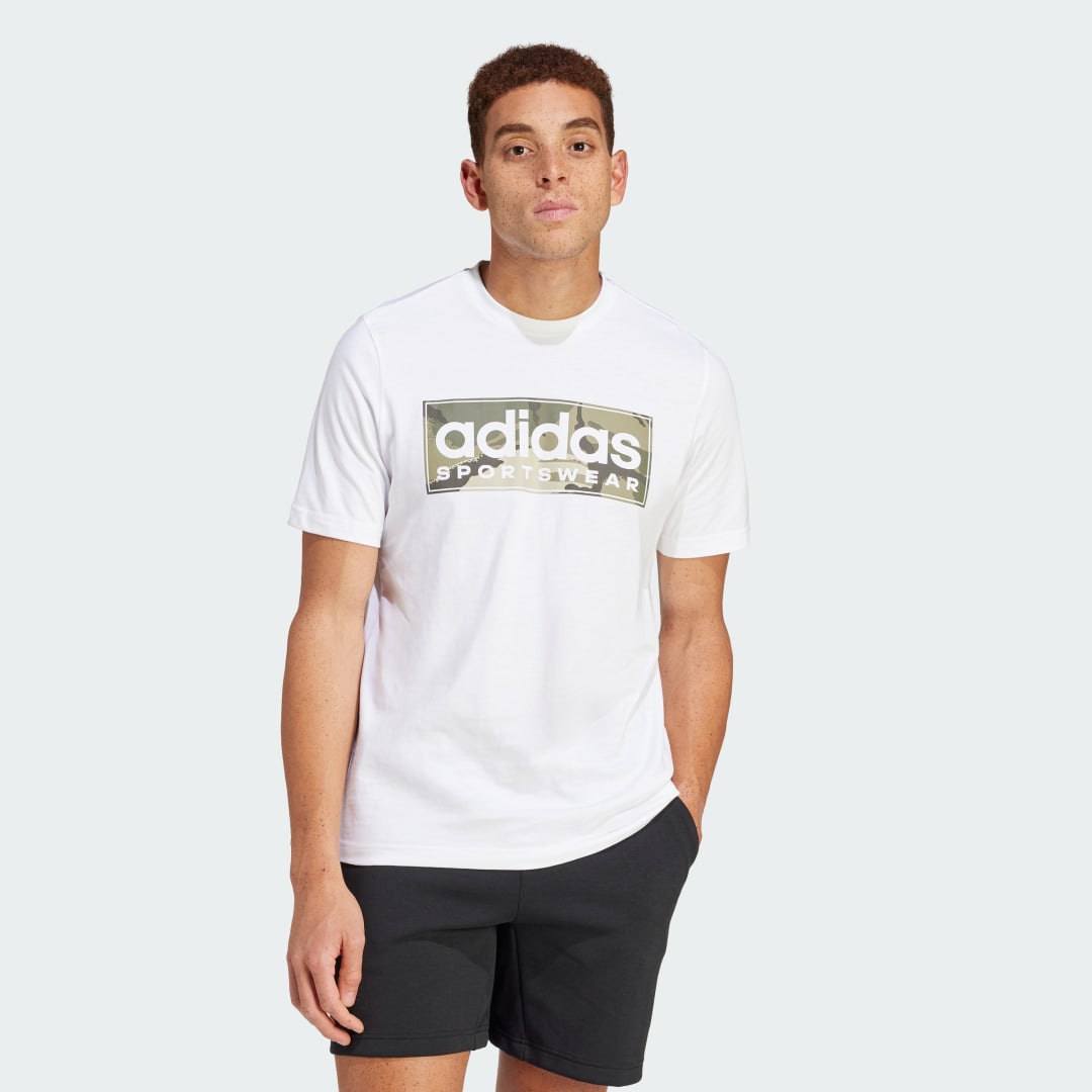 Тениска adidas Performance Camo Linear Graphic T-Shirt Бяло | IN6473, 0