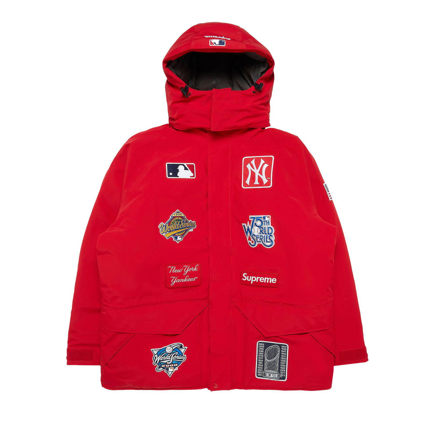 Яке Supreme New York Yankees x GORE-TEX 700-Fill Down Jacket Червено | FW21J51 RED, 1