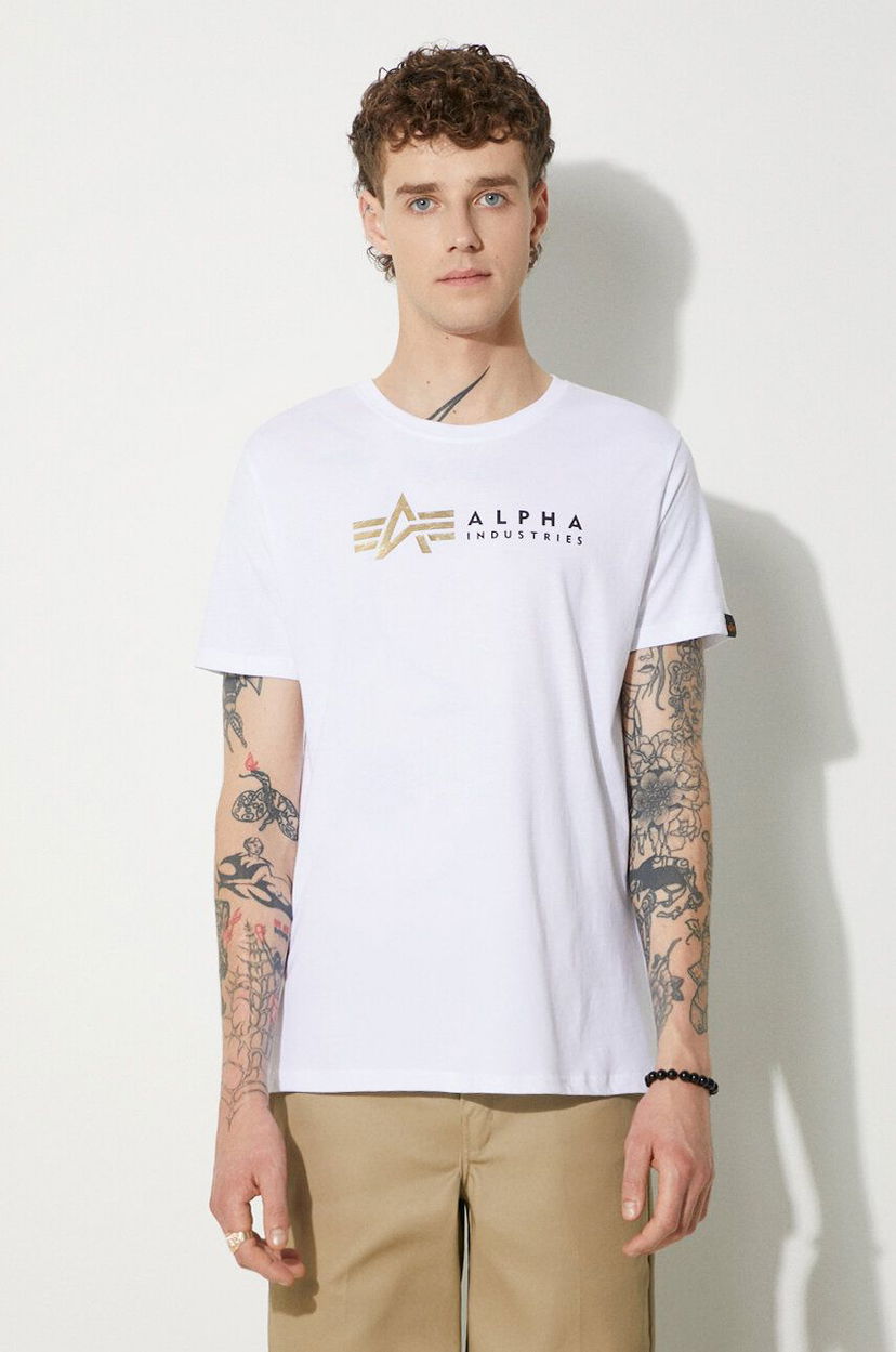 Тениска Alpha Industries T-Shirt 118502FP Бяло | 118502FP.09