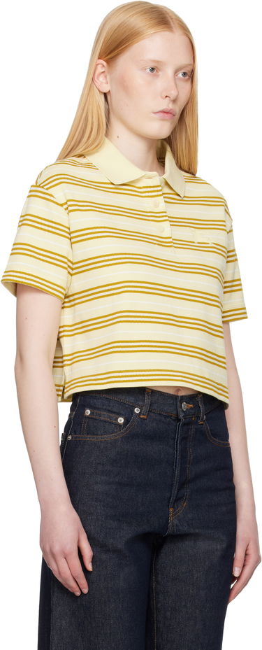 Поло тениска Burberry Burberry Cropped Striped Polo Жълто | 8106271, 1