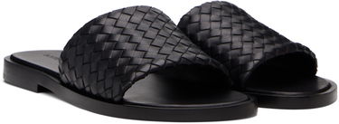 Кецове и обувки Bottega Veneta Bottega Veneta Elio Woven Leather Slides Черно | 838348V2ED01000, 3