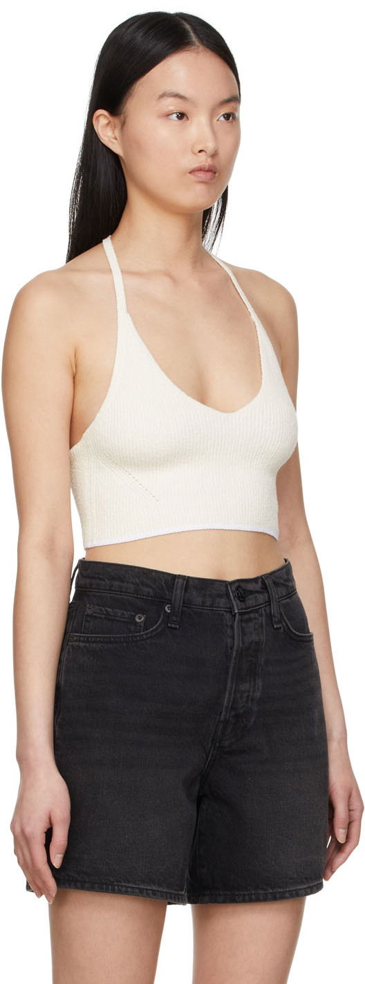 Потник rag & bone Ribbed Knit Halter Top Бяло | WAS22S025CS25, 1