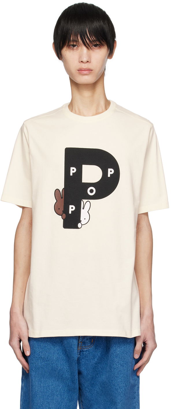 Тениска Pop Trading Company Big P Graphic T-Shirt Бяло | POPAW23_02-033