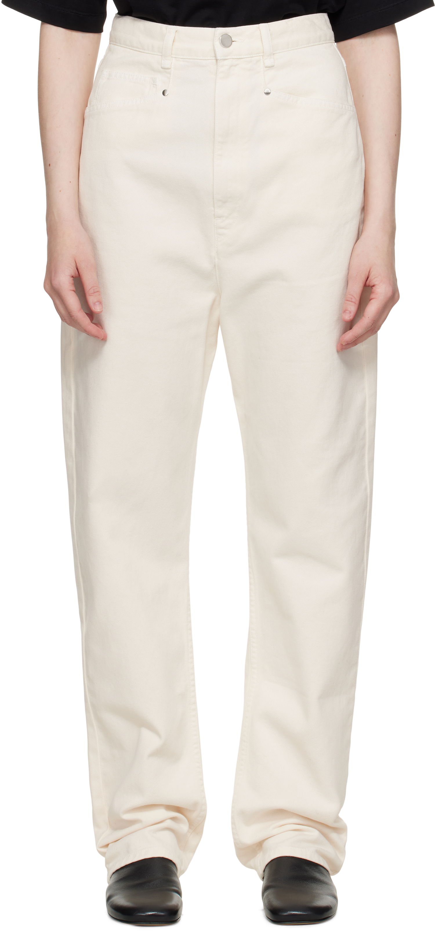 Дънки LEMAIRE Lemaire Dropped Crotch Jeans Бяло | PA1199 LD1034, 0