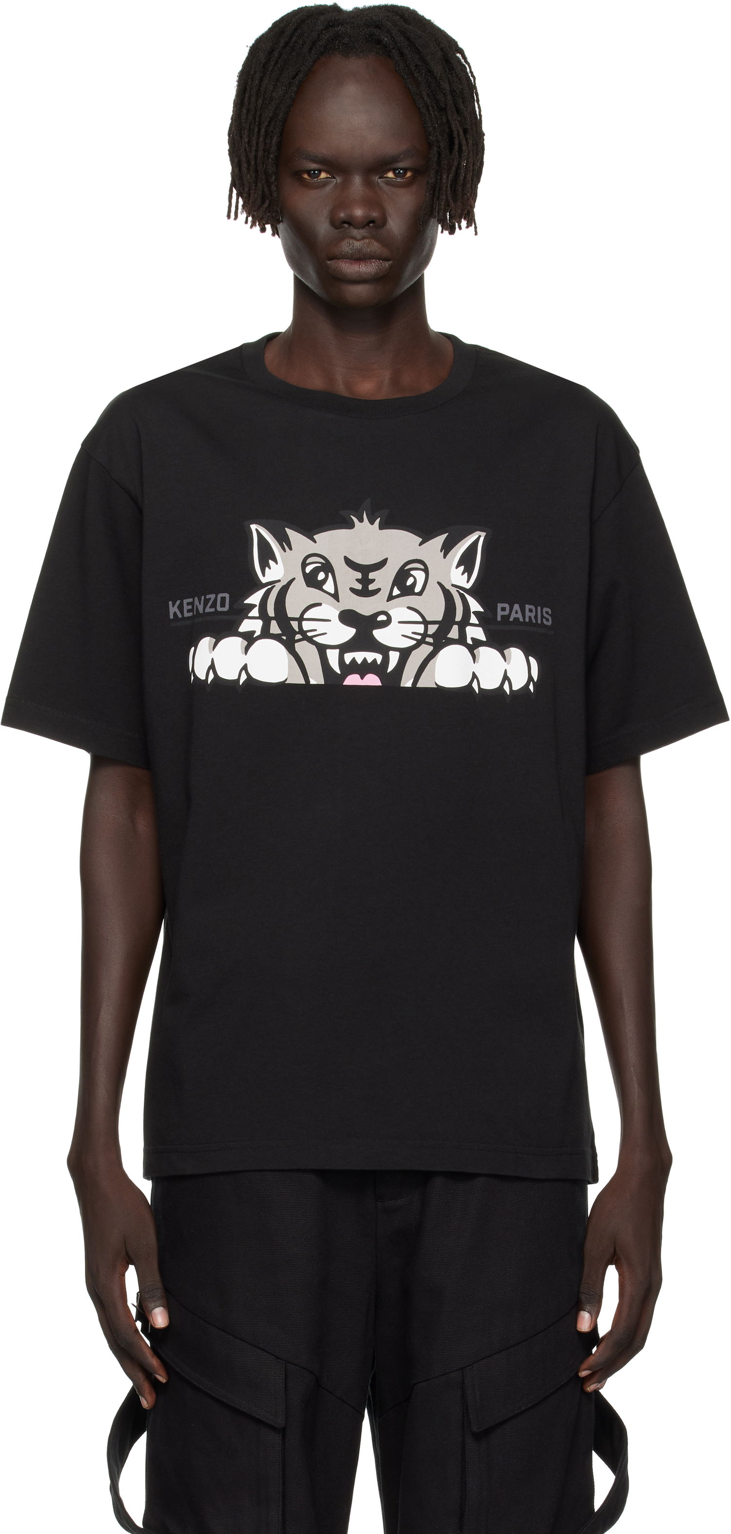 Тениска KENZO Kenzo 'Happy Tiger' Oversized T-Shirt Черно | FF65TS4514SG, 0