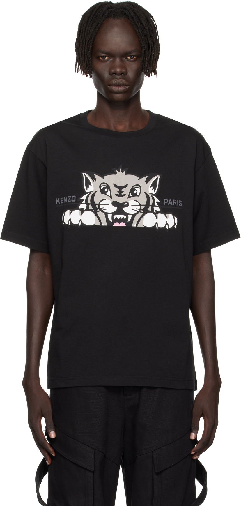 Тениска KENZO Kenzo 'Happy Tiger' Oversized T-Shirt Черно | FF65TS4514SG