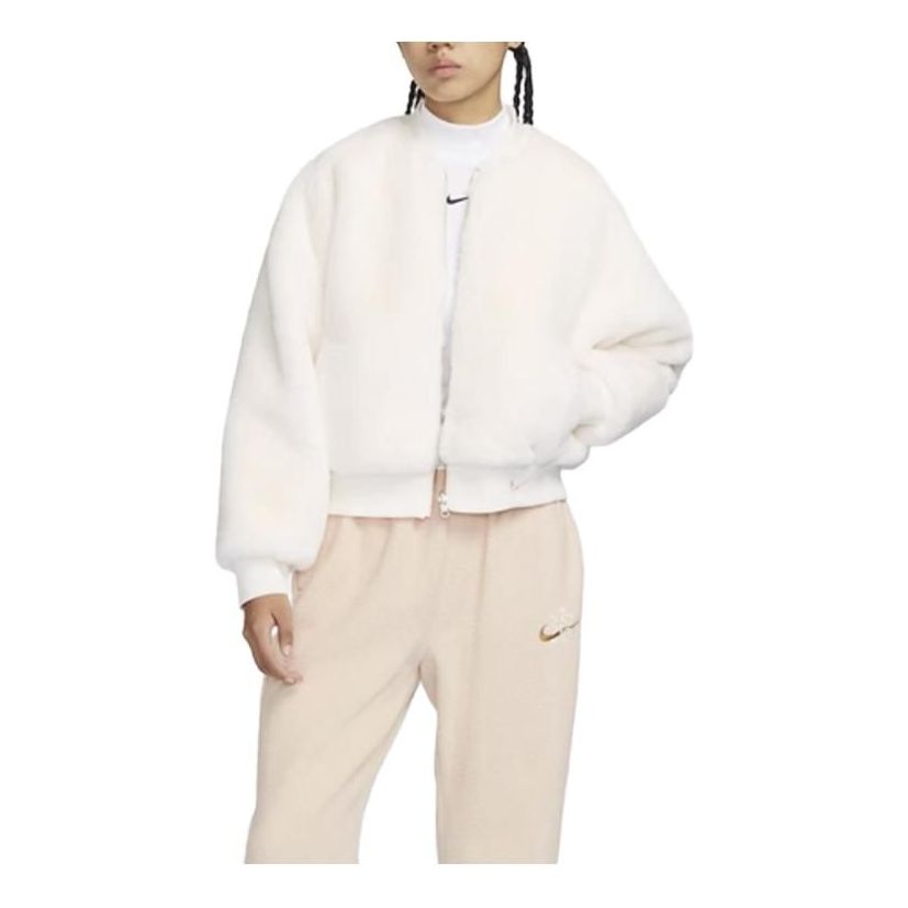 Яке бомбър Nike Reversible Faux Fur Bomber Jacket Бяло | FB8693-133, 0
