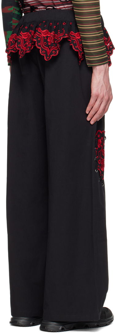 Карго панталони Chopova Lowena Embroidered Wide-Leg Cargo Trousers Черно | 4072, 2