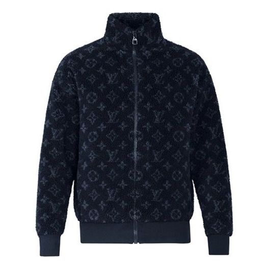 Пуловер Louis Vuitton Louis Vuitton Monogram Jacquard Fleece Zip-Up Jacket Тъмно синьо | 1A8ECV