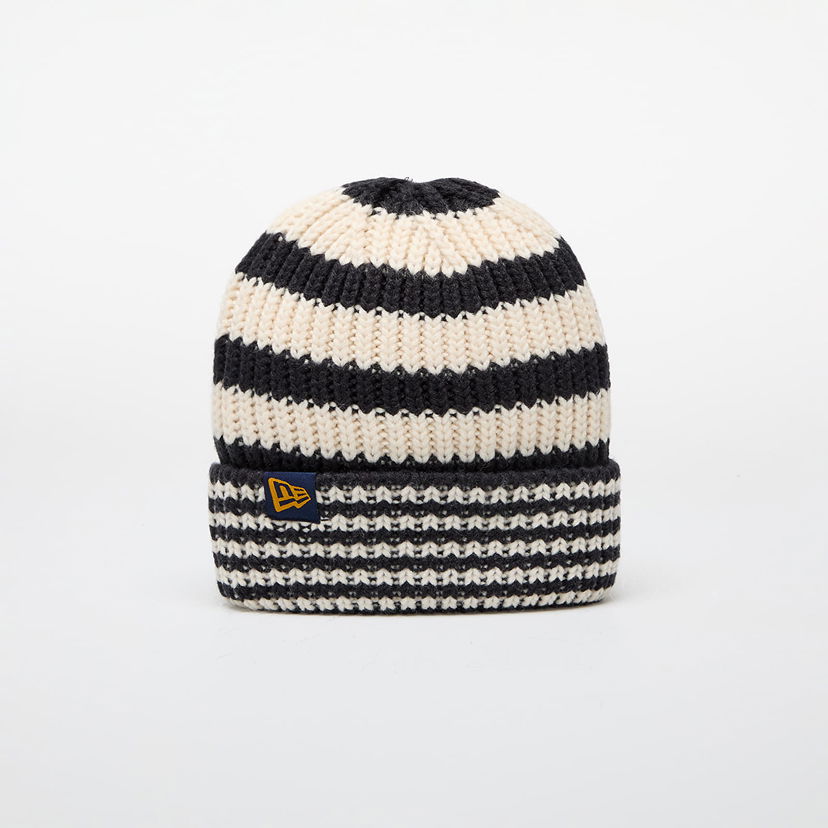 Шапка New Era Knit Medium Stripe Beanie Navy/ Light Cream Universal Тъмно синьо | 60565460