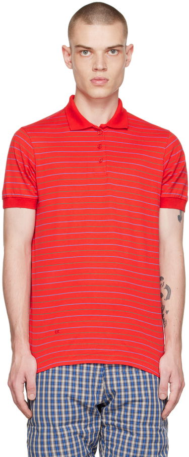 Поло тениска ERL Striped Short Sleeve Polo Червено | ERL05T009, 0