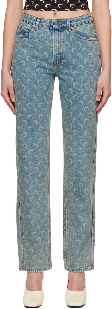 Дънки Marine Serre Marine Serre Moon Laser Straight Jeans Синьо | WPA128A CDEN0003, 0