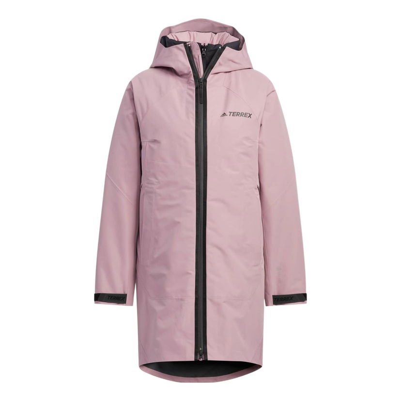 Дъждобран adidas Originals Long Down Jacket Розово | HN1999