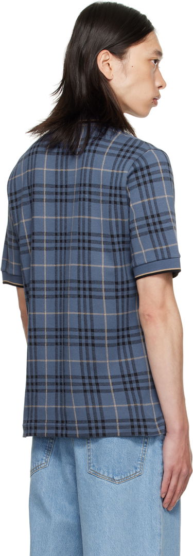 Поло тениска Burberry Burberry Check Cotton Polo Синьо | 8110104, 2