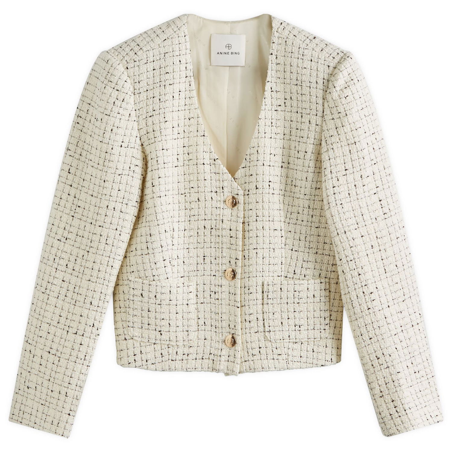 Яке Anine Bing Anitta White/Black Tweed Jacket Бяло | A-01-7165-193, 1