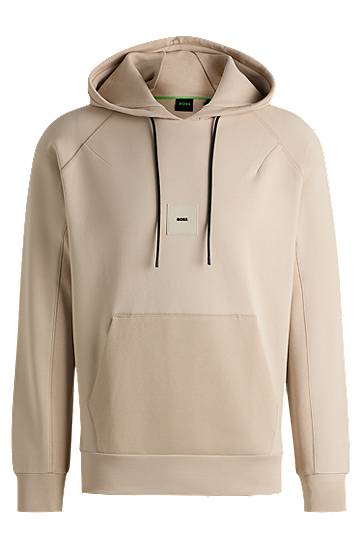 Суитчър BOSS Stretch Cotton-Blend Hoodie Бежово | 50537215, 0