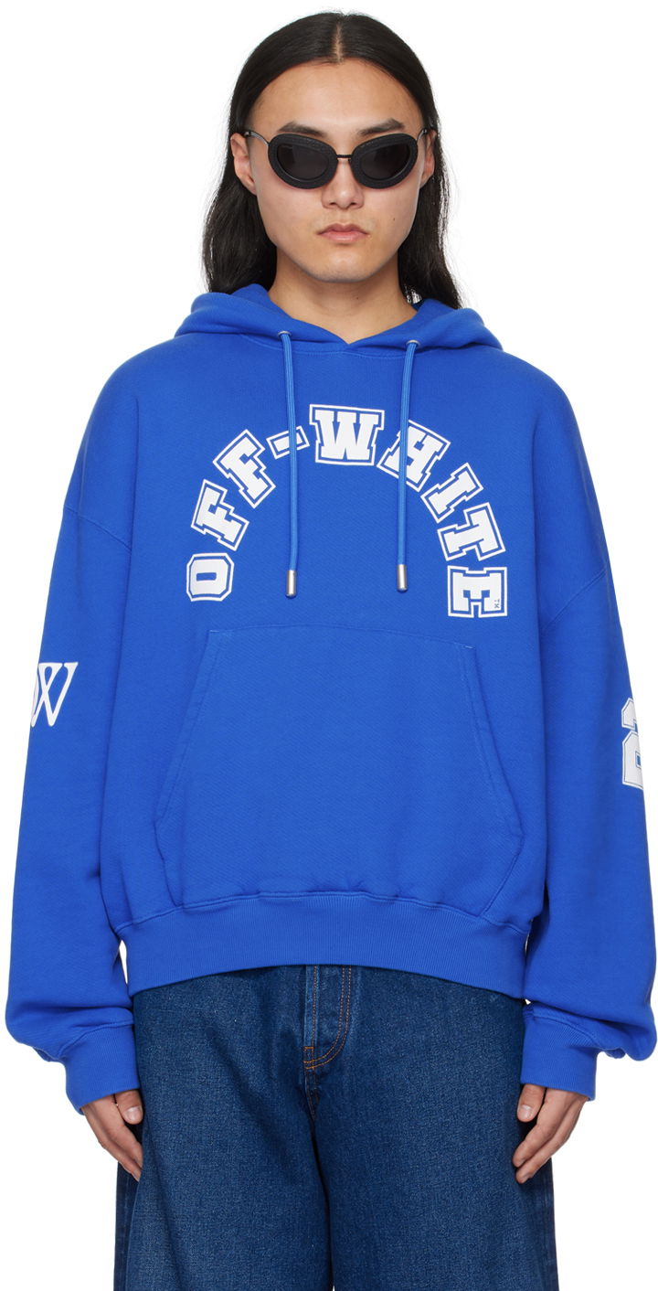 Суитчър Off-White Football Over Hoodie Синьо | OMBB118S24FLE0054601, 0