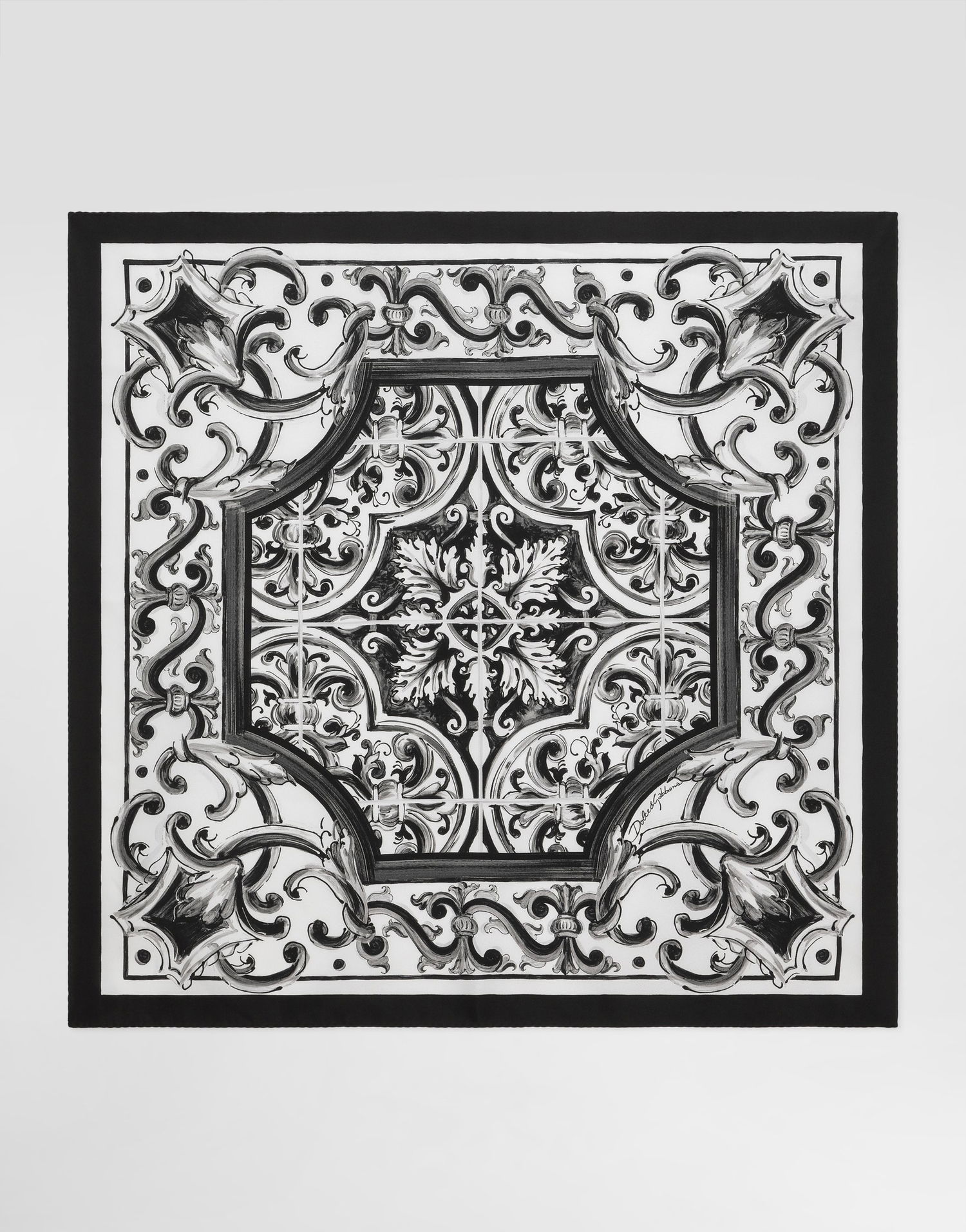 Шал Dolce & Gabbana Dolce & Gabbana Majolica Print Twill Scarf Черно | GQ704EG0WUNHY5DQ, 0