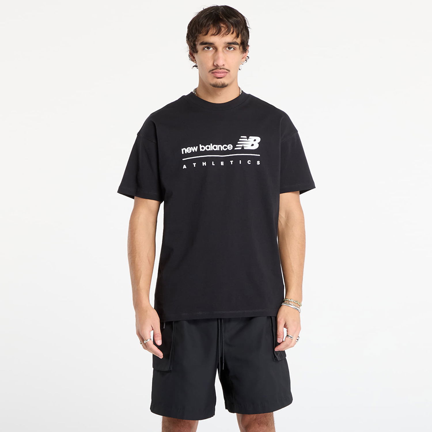 Тениска New Balance Linear Graphic T-Shirt Черно | MT53525BK, 0