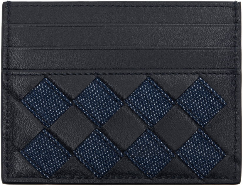 Портфейл Bottega Veneta Intrecciato Credit Card Holder Тъмно синьо | 797004 V48V3