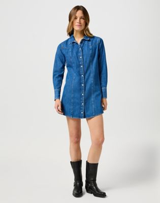 Pокля Wrangler Wrangler Regular Long Sleeve Denim Dress Синьо | 112356498:XXL, 0